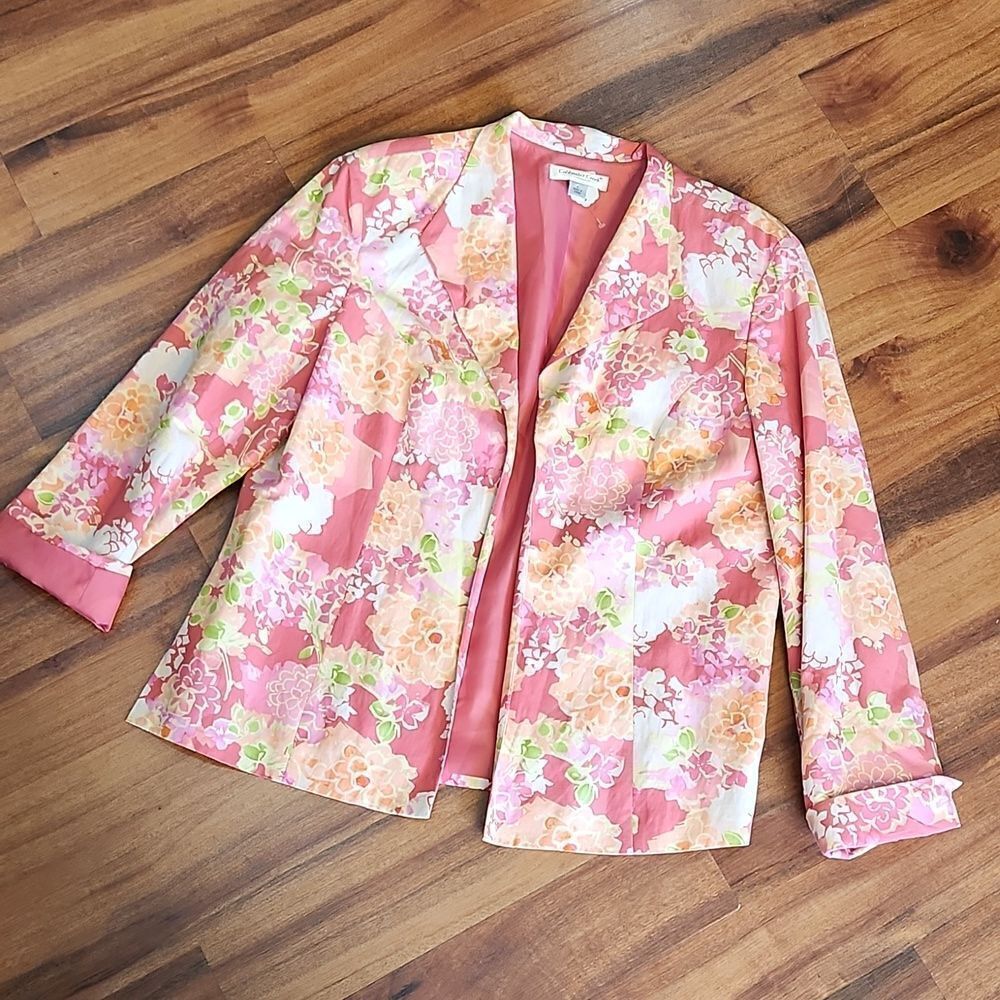 Vintage Silk/Linen Floral Blend Blazer